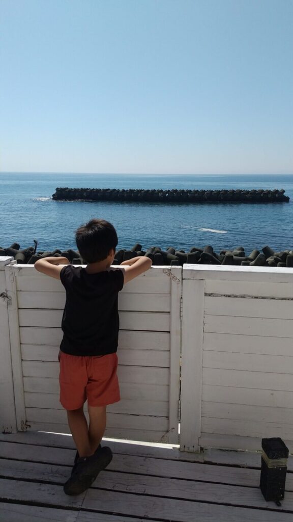 海を見る男の子