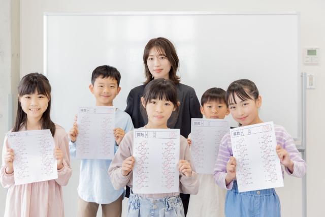 テストをがんばった子供たち